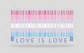 Bigender pride barcode creative colorful artwork. Love is love Royalty Free Stock Photo