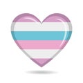 Bigender pride flag in heart shape vector illustration