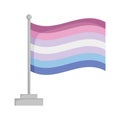 Bigender pride flag isolated on white background Vector Illustration