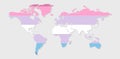 Bigender pride flag in a shape of World map. Flag of gay, transgender, bisexual, lesbian etc. Pride concept Royalty Free Stock Photo