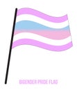 Bigender Pride Flag Waving Vector Illustration Designed with Correct Color Scheme
