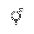 Bigender sex line icon Royalty Free Stock Photo