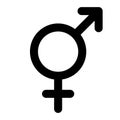 Bigender sign black vector icon