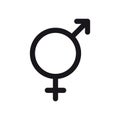 Bigender symbol. Gender and bi sexual orientation icon or sign concept. Royalty Free Stock Photo