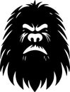 Bigfoot - black and white isolated icon - vector illustration Royalty Free Stock Photo