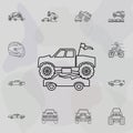 Bigfoot car crushes cars icon. Bigfoot car icons universal set for web and mobile