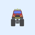 bigfoot car front field outline icon. Element of monster trucks show icon for mobile concept and web apps. Field outline bigfoot c