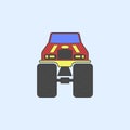 bigfoot car front field outline icon. Element of monster trucks show icon for mobile concept and web apps. Field outline bigfoot c Royalty Free Stock Photo