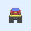 bigfoot car front field outline icon. Element of monster trucks show icon for mobile concept and web apps. Field outline bigfoot c Royalty Free Stock Photo