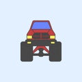 bigfoot car front field outline icon. Element of monster trucks show icon for mobile concept and web apps. Field outline bigfoot c Royalty Free Stock Photo