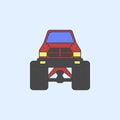 bigfoot car front field outline icon. Element of monster trucks show icon for mobile concept and web apps. Field outline bigfoot c