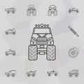 Bigfoot car front icon. Bigfoot car icons universal set for web and mobile Royalty Free Stock Photo