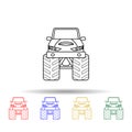 Bigfoot car front multi color style icon. Simple thin line, outline vector of bigfoot car icons for ui and ux, website or mobile