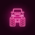 Bigfoot car front neon icon. Elements of bigfoot car set. Simple icon for websites, web design, mobile app, info graphics Royalty Free Stock Photo