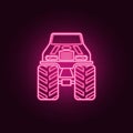 Bigfoot car front neon icon. Elements of bigfoot car set. Simple icon for websites, web design, mobile app, info graphics