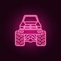 Bigfoot car front neon icon. Elements of bigfoot car set. Simple icon for websites, web design, mobile app, info graphics