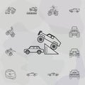 Bigfoot car in a jump icon. Bigfoot car icons universal set for web and mobile