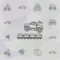 Bigfoot car jumping through cars icon. Bigfoot car icons universal set for web and mobile