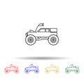 Bigfoot car multi color style icon. Simple thin line, outline vector of bigfoot car icons for ui and ux, website or mobile Royalty Free Stock Photo
