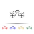 Bigfoot car multi color style icon. Simple thin line, outline vector of bigfoot car icons for ui and ux, website or mobile
