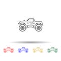 Bigfoot car multi color style icon. Simple thin line, outline vector of bigfoot car icons for ui and ux, website or mobile Royalty Free Stock Photo