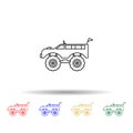 Bigfoot car multi color style icon. Simple thin line, outline vector of bigfoot car icons for ui and ux, website or mobile
