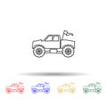 Bigfoot car multi color style icon. Simple thin line, outline vector of bigfoot car icons for ui and ux, website or mobile