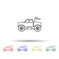 Bigfoot car multi color style icon. Simple thin line, outline vector of bigfoot car icons for ui and ux, website or mobile Royalty Free Stock Photo