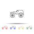 Bigfoot car multi color style icon. Simple thin line, outline vector of bigfoot car icons for ui and ux, website or mobile Royalty Free Stock Photo