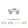 Bigfoot car multi color style icon. Simple thin line, outline vector of bigfoot car icons for ui and ux, website or mobile