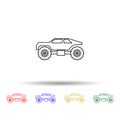 Bigfoot car multi color style icon. Simple thin line, outline vector of bigfoot car icons for ui and ux, website or mobile Royalty Free Stock Photo