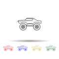 Bigfoot car multi color style icon. Simple thin line, outline vector of bigfoot car icons for ui and ux, website or mobile