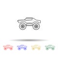 Bigfoot car multi color style icon. Simple thin line, outline vector of bigfoot car icons for ui and ux, website or mobile Royalty Free Stock Photo