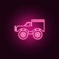 Bigfoot car neon icon. Elements of bigfoot car set. Simple icon for websites, web design, mobile app, info graphics Royalty Free Stock Photo