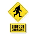 Bigfoot crossing road sign Royalty Free Stock Photo