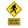 Bigfoot crossing road sign