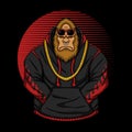 Bigfoot gangster retro vector illustration