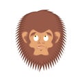 Bigfoot guilty emoji. Yeti delinquent face. Abominable snowman Royalty Free Stock Photo