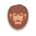 Bigfoot happy face. Yeti cheerful emoji. Abominable snowman merry avatar. Vector illustration Royalty Free Stock Photo