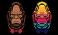 Bigfoot hipster wearing a bow tie vector illustration
