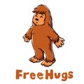 Bigfoot hug illustration
