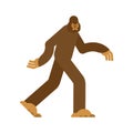 Bigfoot isolated. Yeti brown. Abominable snowman. sasquatch vector Royalty Free Stock Photo