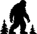 Bigfoot - minimalist and simple silhouette - vector illustration