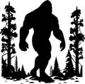 Bigfoot - minimalist and simple silhouette - vector illustration