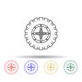 Bigfoot tire multi color style icon. Simple thin line, outline vector of bigfoot car icons for ui and ux, website or mobile