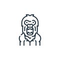 bigfoot vector icon isolated on white background. Outline, thin line bigfoot icon for website design and mobile, app development. Royalty Free Stock Photo