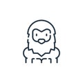 bigfoot vector icon isolated on white background. Outline, thin line bigfoot icon for website design and mobile, app development. Royalty Free Stock Photo