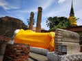 The bigger Reclining Buddha in Thailand Temples at `Ayutthaya` Province Royalty Free Stock Photo