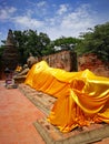 The bigger Reclining Buddha in Thailand Temples at `Ayutthaya` Province Royalty Free Stock Photo