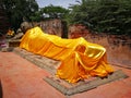 The bigger Reclining Buddha in Thailand Temples at `Ayutthaya` Province that Historical Attractions. Royalty Free Stock Photo